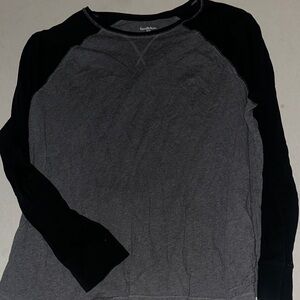 Mens Size XXL Goodfellow & Co Charcoal and Black Raglan Long Sleeve Shirt